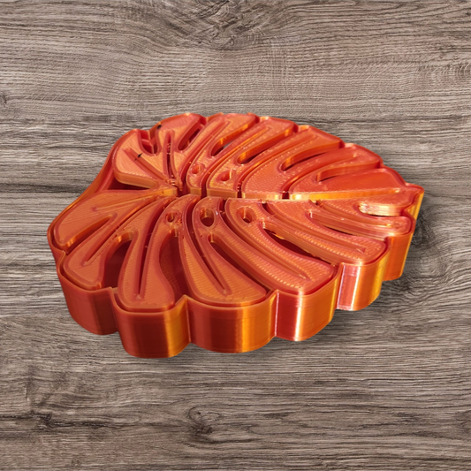 Orange Monstera Draining Soap Dish