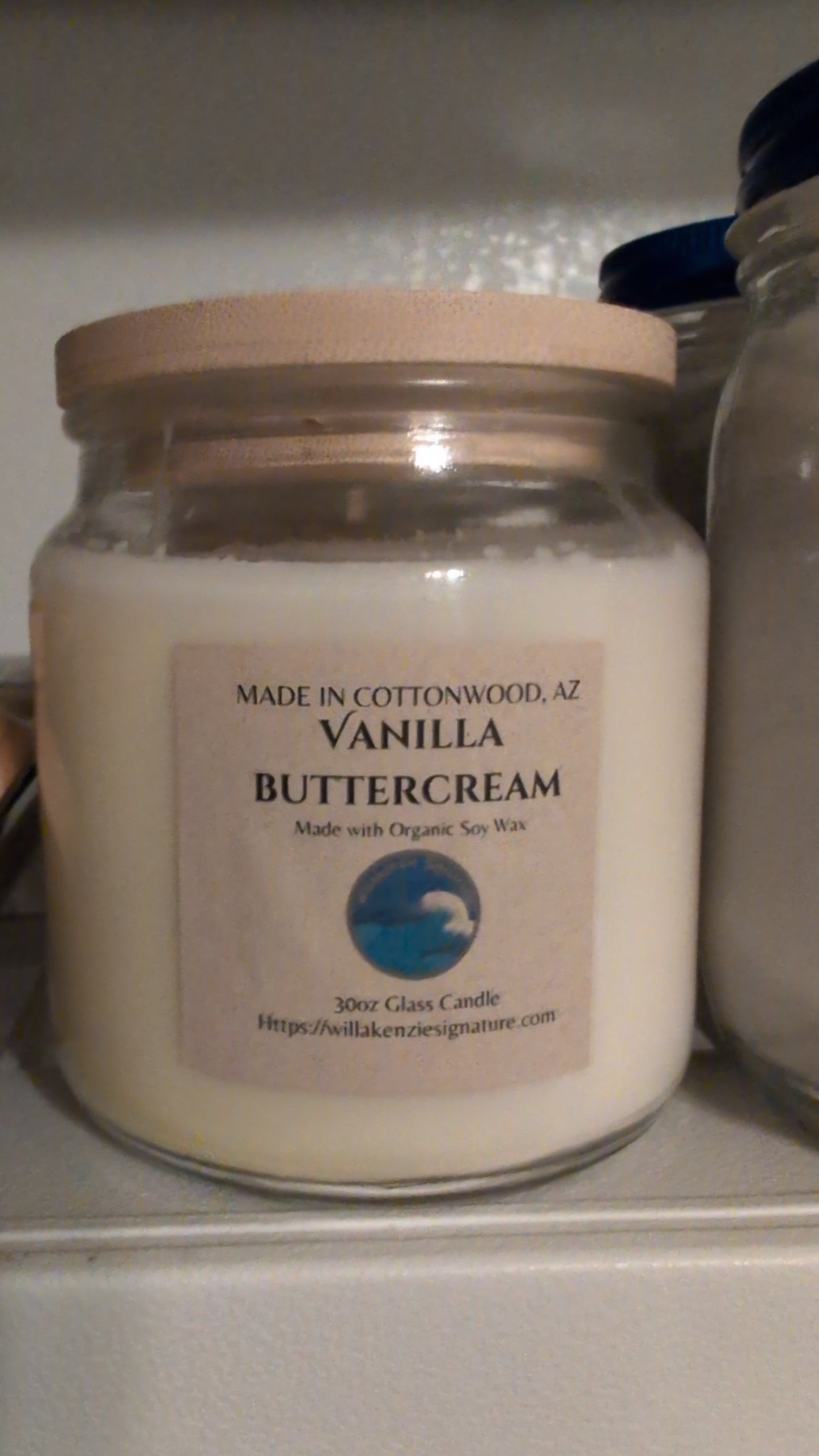 Vanilla Buttercream Glass Candle 30oz