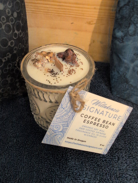 Espresso Coffee Bean 8oz Candle in Glass